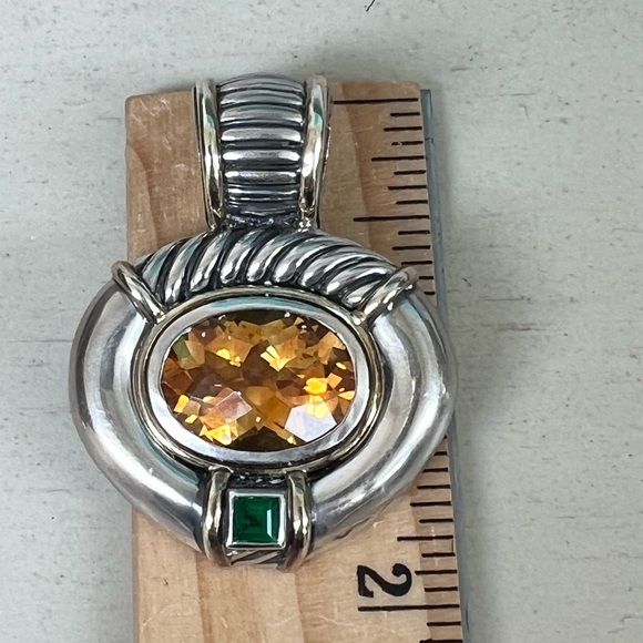 🔴Authentic vintage DAVID YURMAN Large Citrine & Turmaline Pendent 🔴 - Picture 7 of 8
